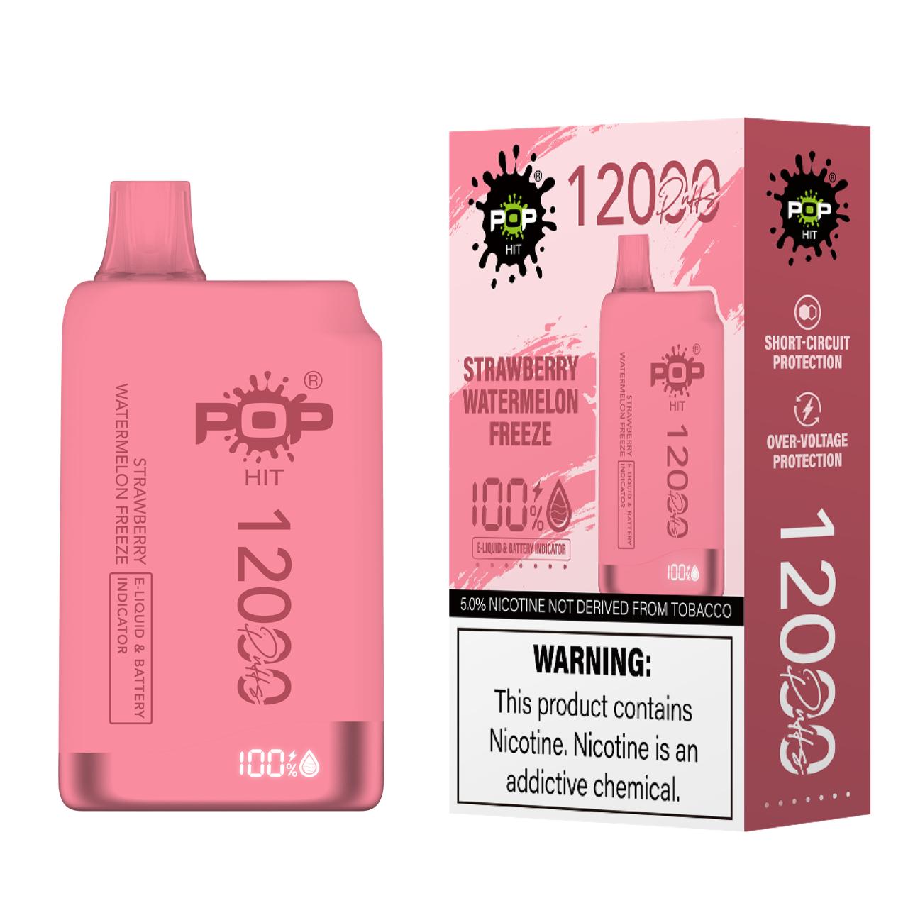 Pophits 50mg 12k Puffs- Strawberry Watermelon Freeze