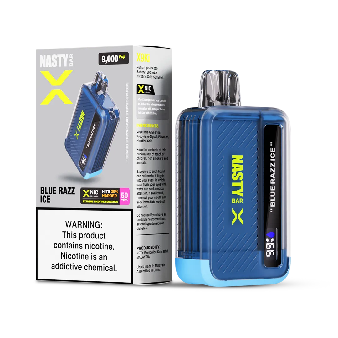 Nasty Bar 9k X Series 50mg- Blue Razz Ice